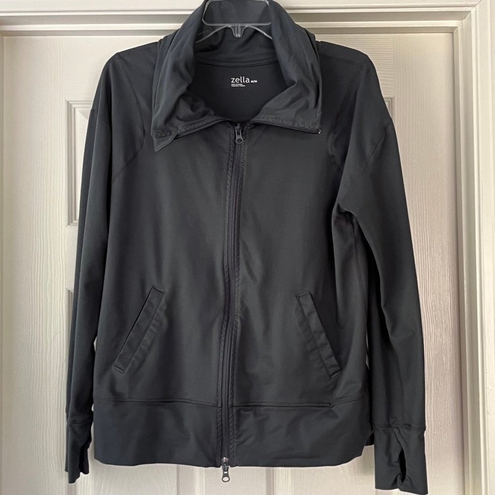 Zella grey full-zip althleisure jacket, M